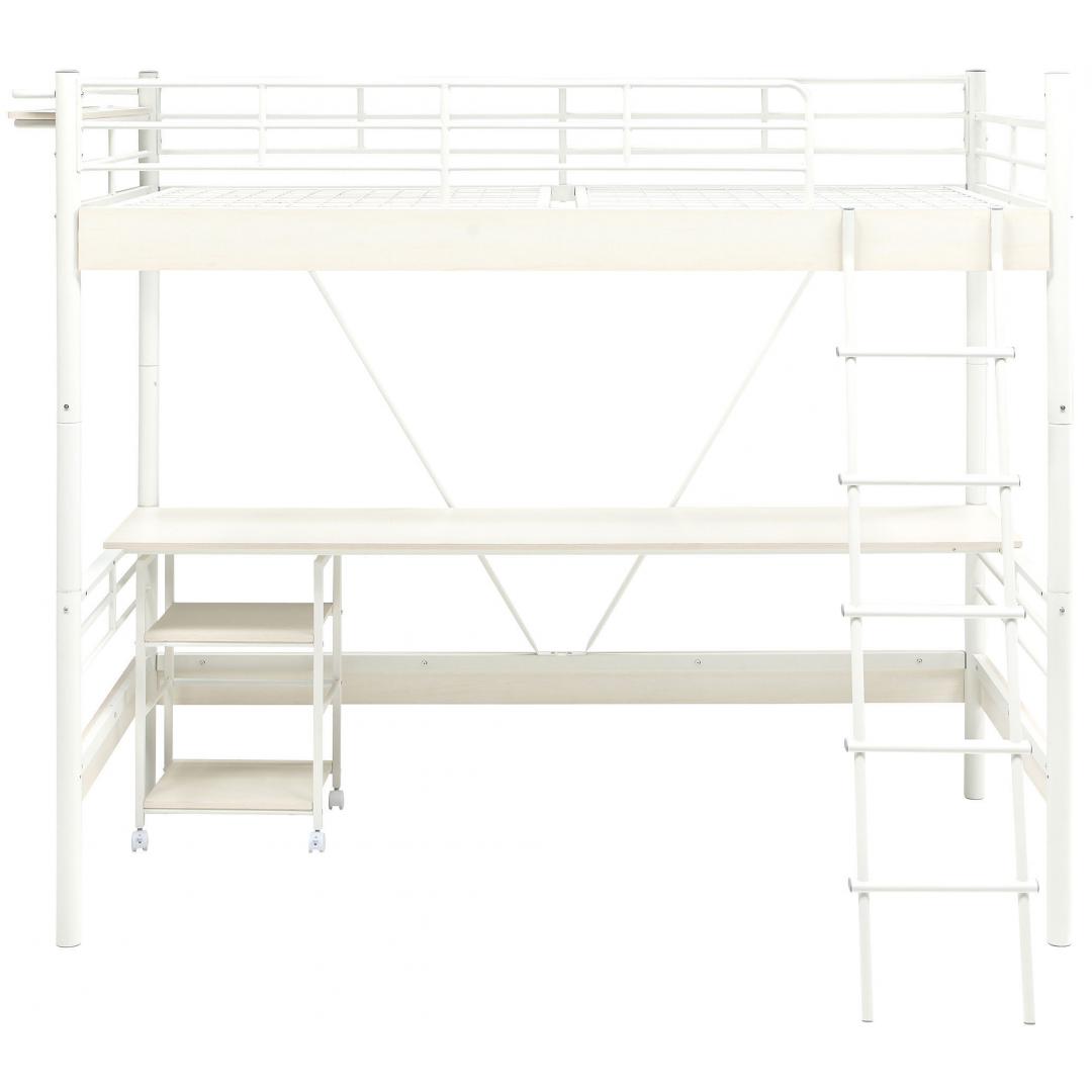 デスク付ベッド　ベイル　ハイベッドデスク　WH/WW