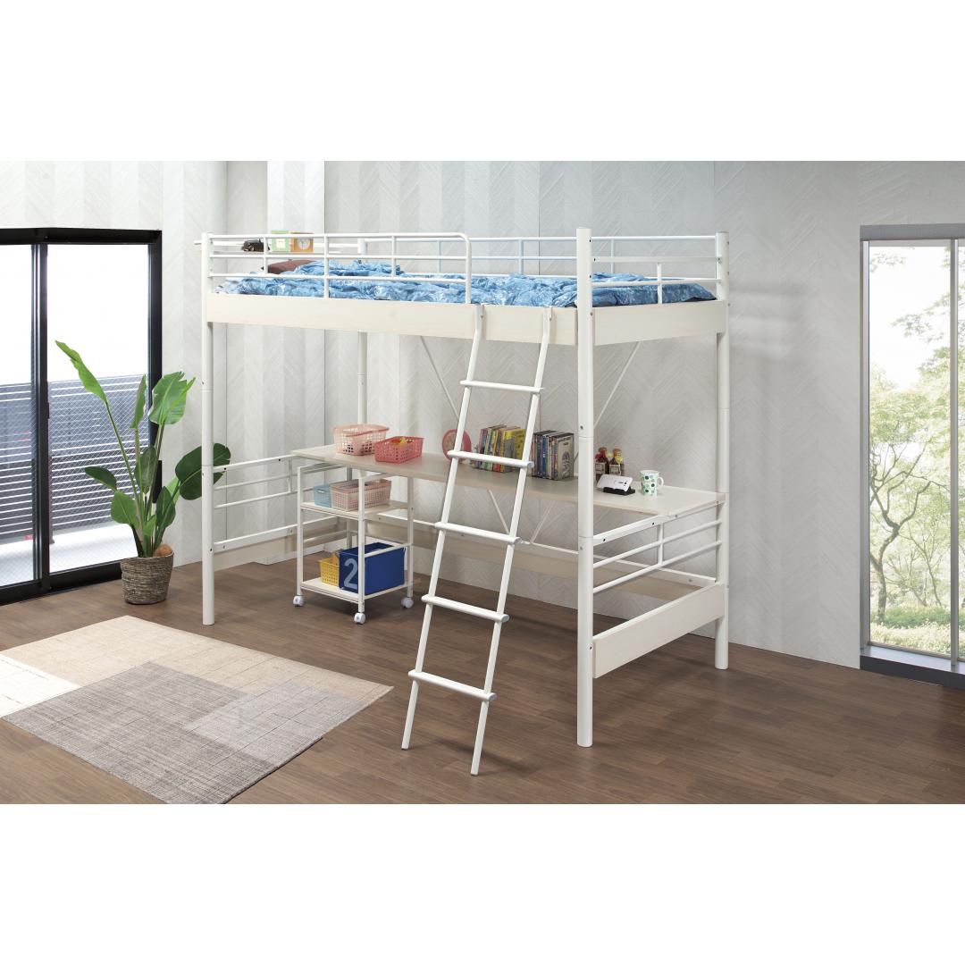 デスク付ベッド　ベイル　ハイベッドデスク　WH/WW