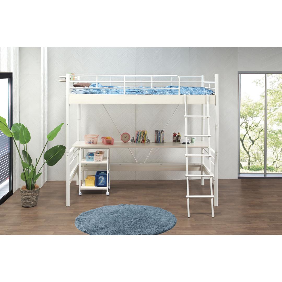 デスク付ベッド　ベイル　ハイベッドデスク　WH/WW