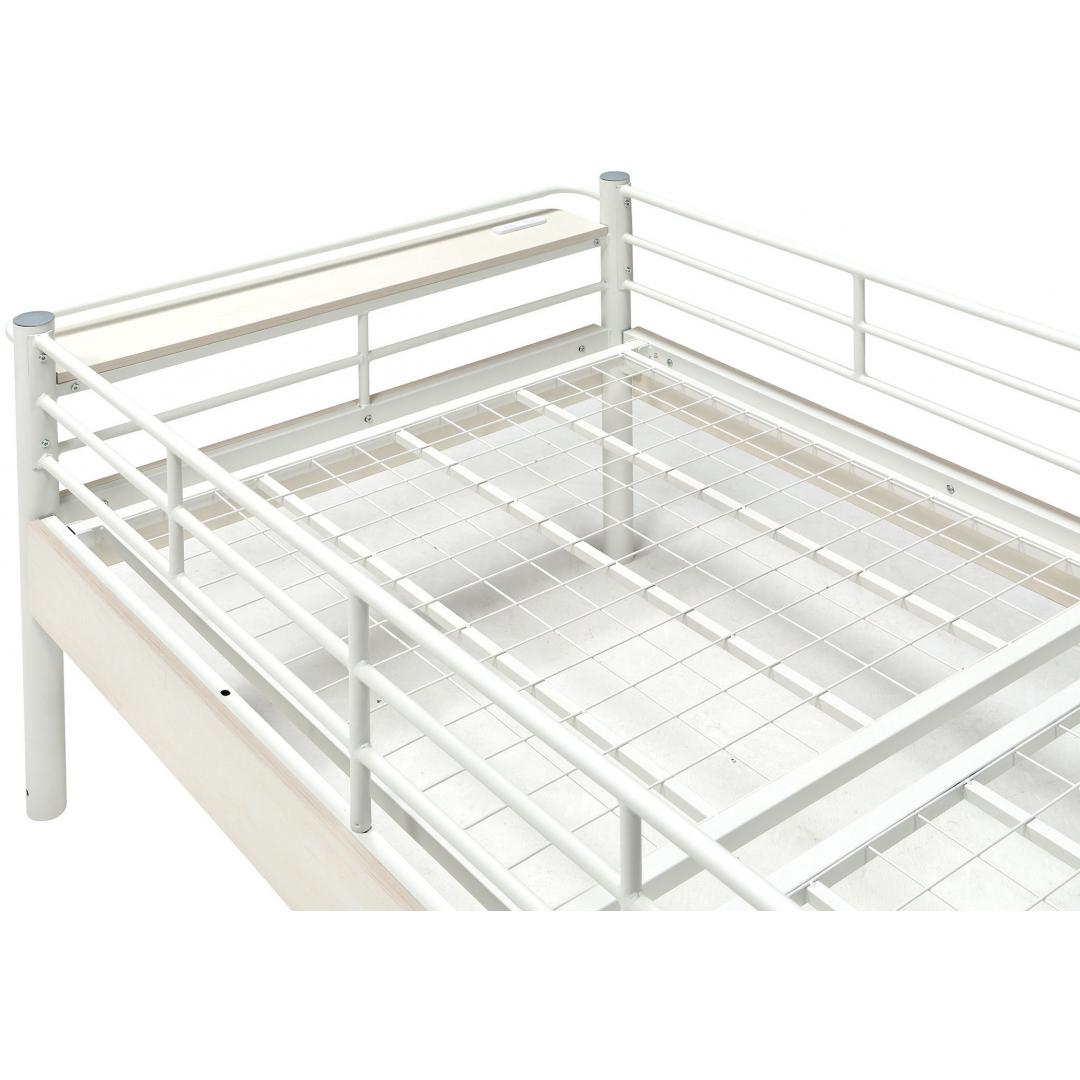 デスク付ベッド　ベイル　ハイベッドデスク　WH/WW