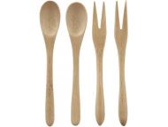 天然木カトラリー　4本組　NA