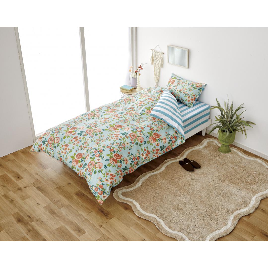 枕カバー　フロール　BL　(43×63)