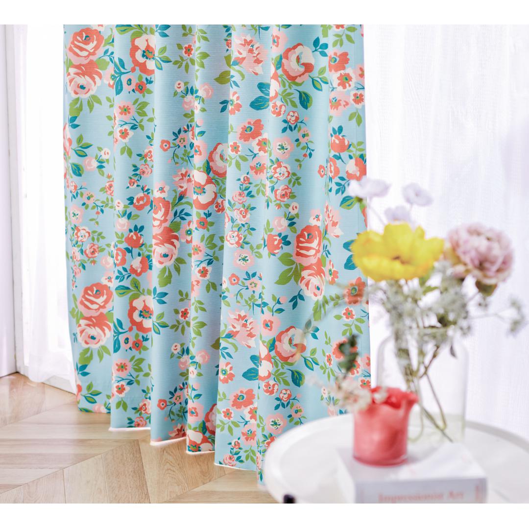 厚地カーテン　フロール　100×178　2枚組　BL