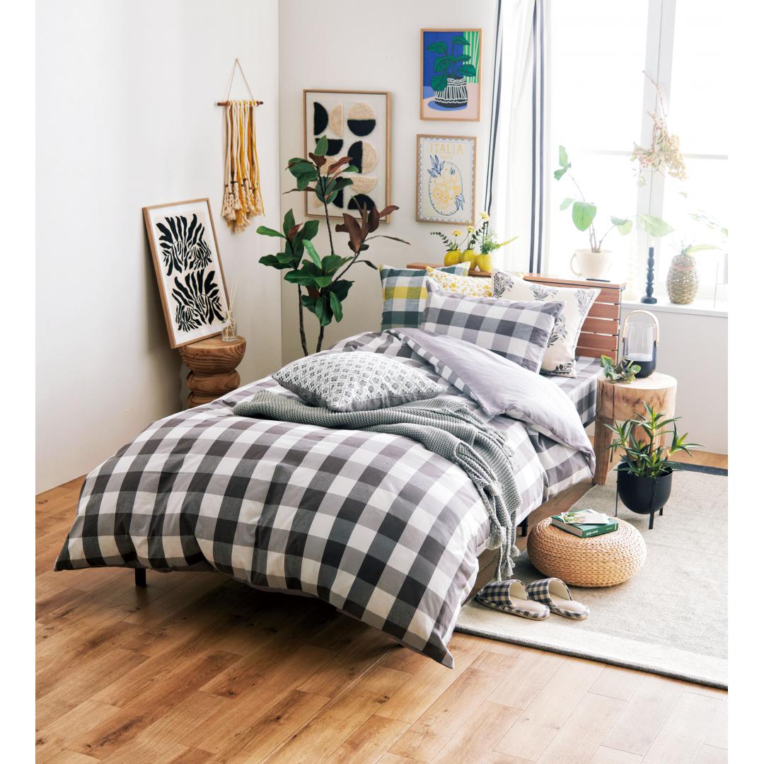 ベッドシーツ　スカッキ　GY　(シングル)