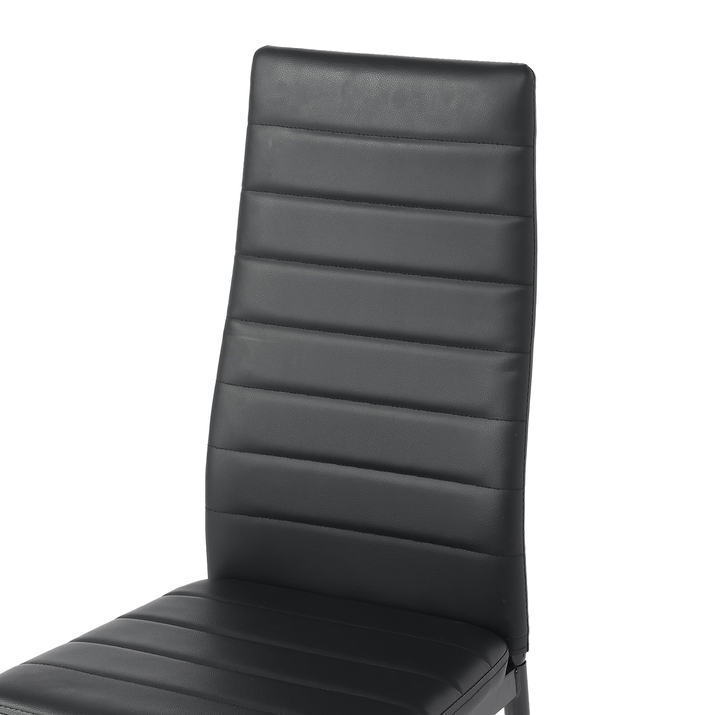 ハイバックダイニングチェア　ドミノ　BK・PVC