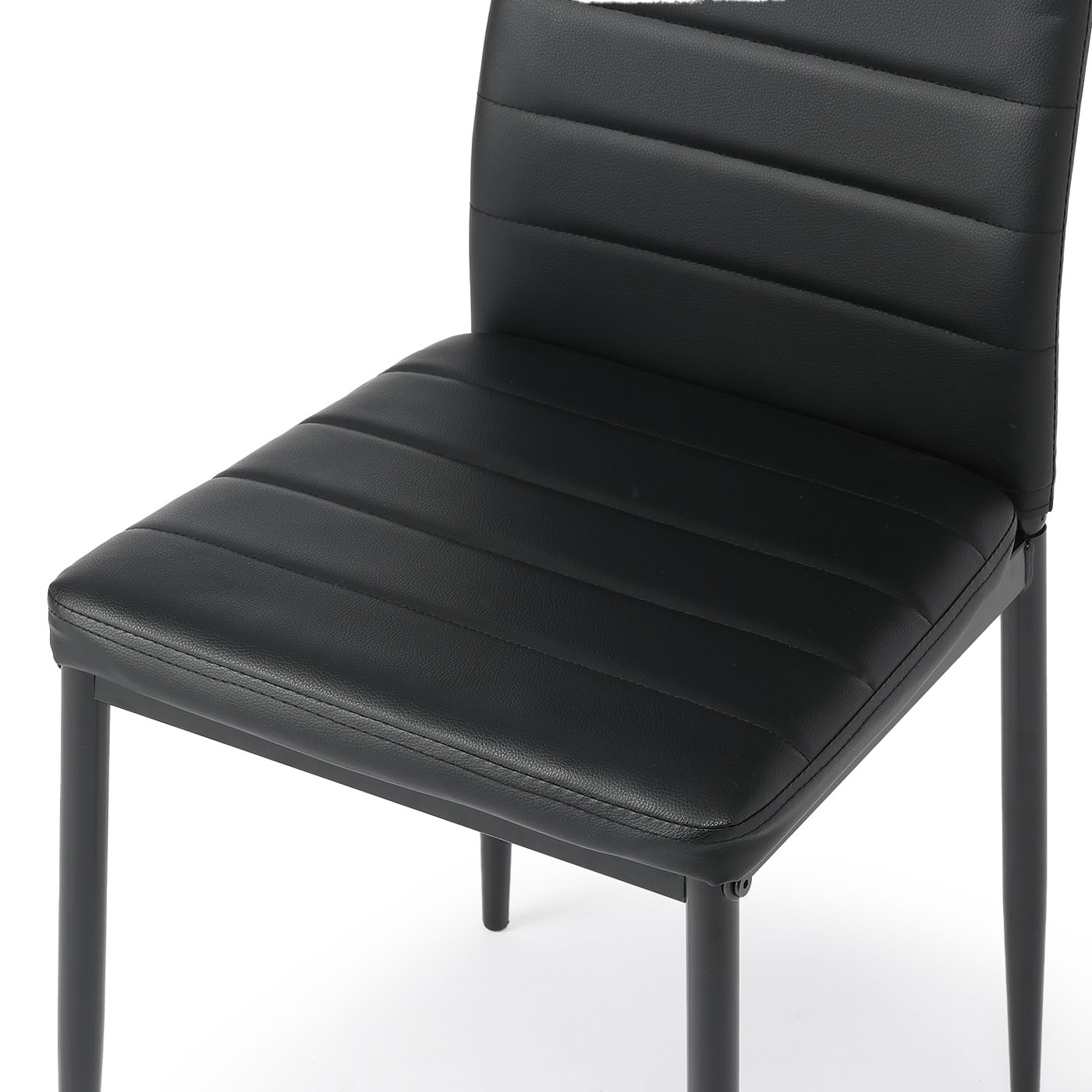 ハイバックダイニングチェア　ドミノ　BK・PVC