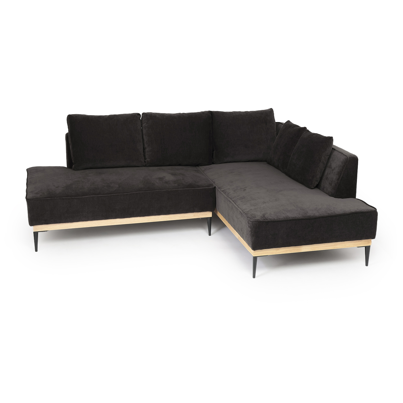 コーナーソファ2点セット　NFベル2P左　BK