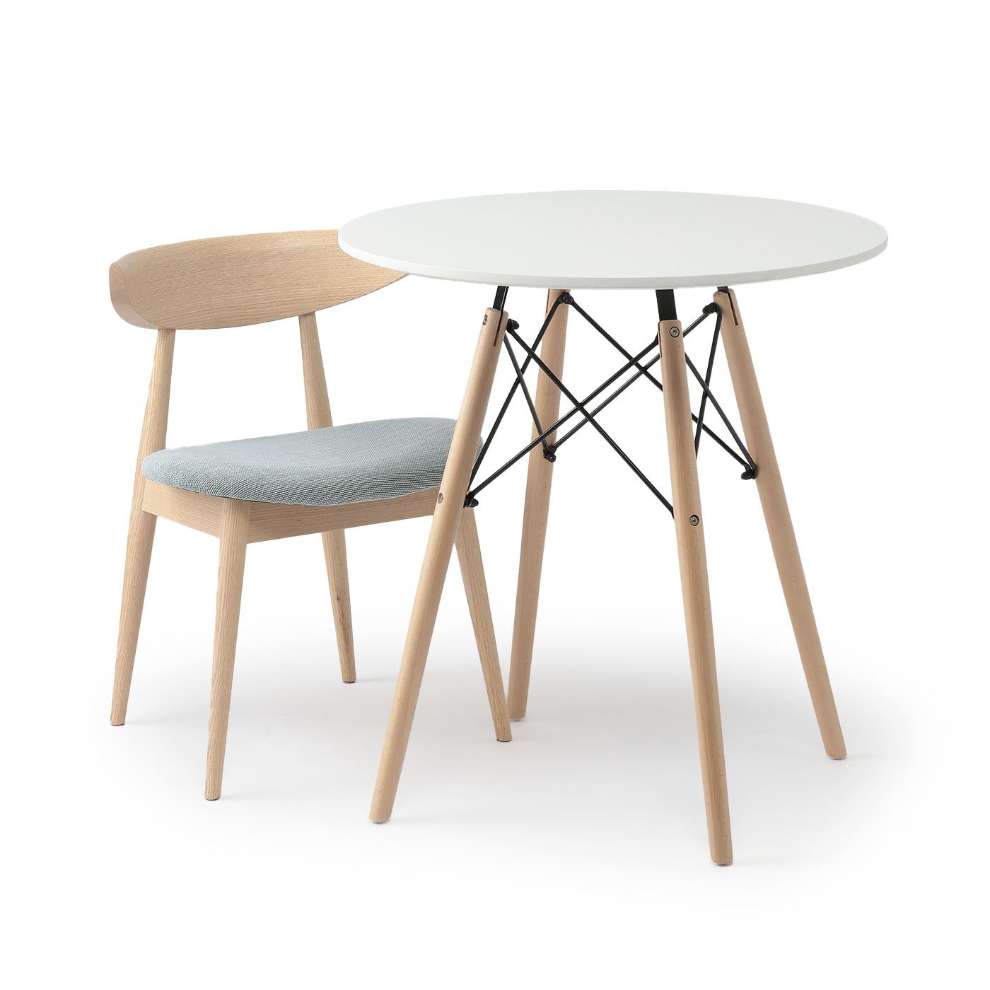 ダイニングテーブル　NFドロップⅡ70丸　WH