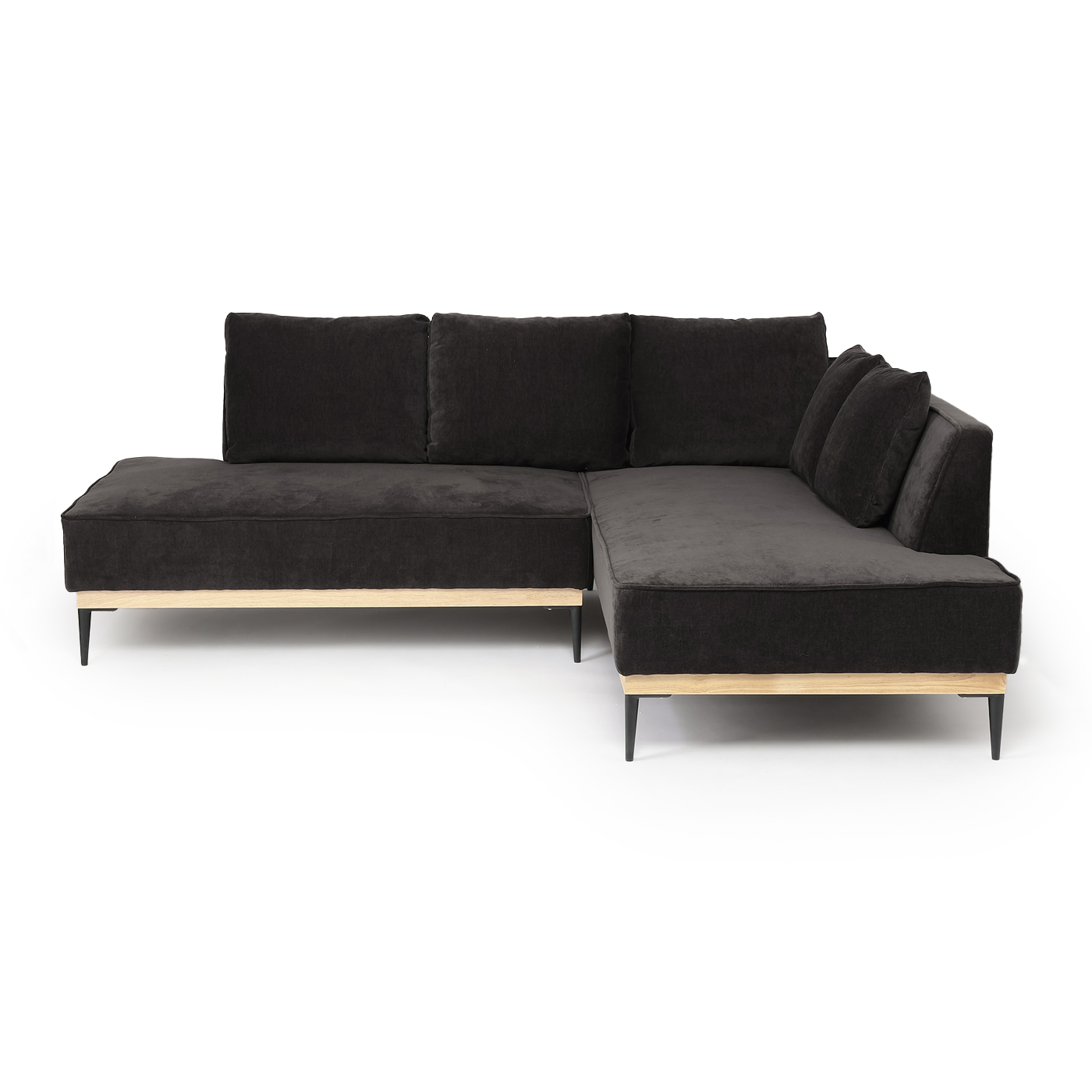 コーナーソファ2点セット　NFベル2P左　BK