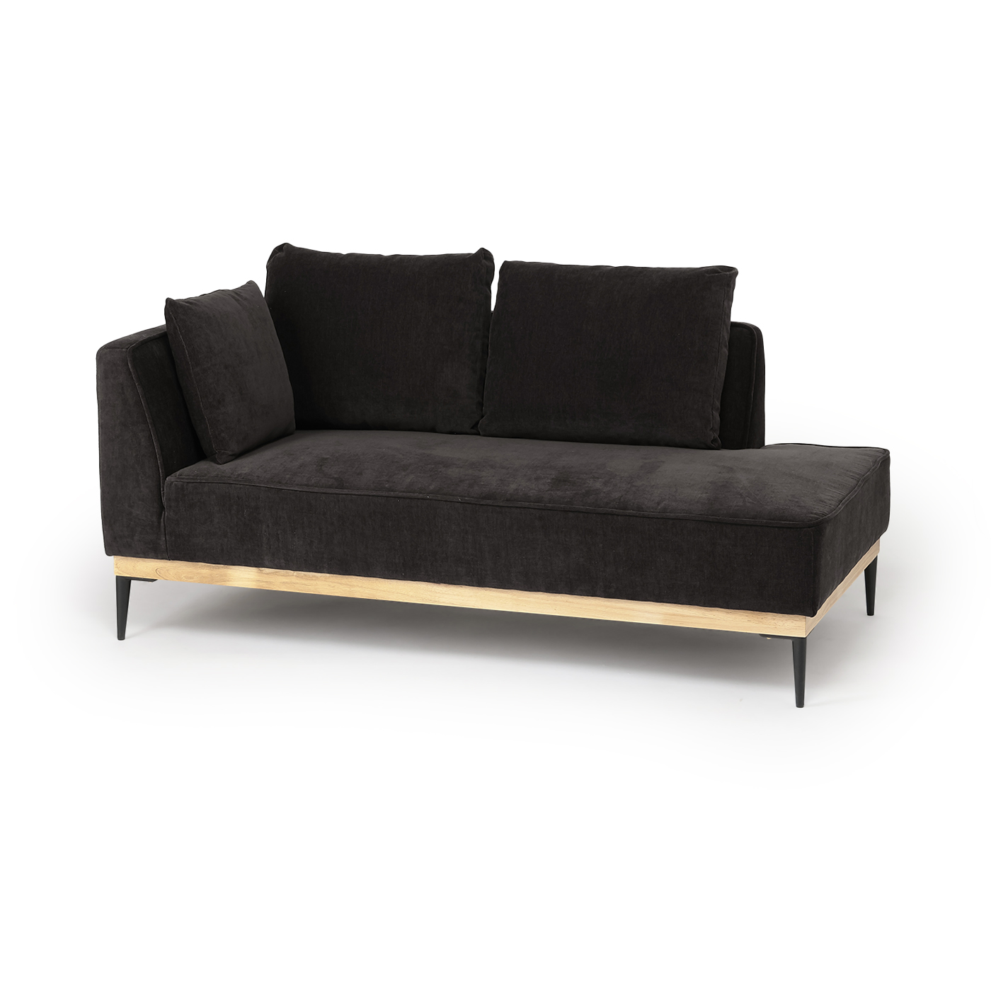 コーナーソファ2点セット　NFベル2P左　BK