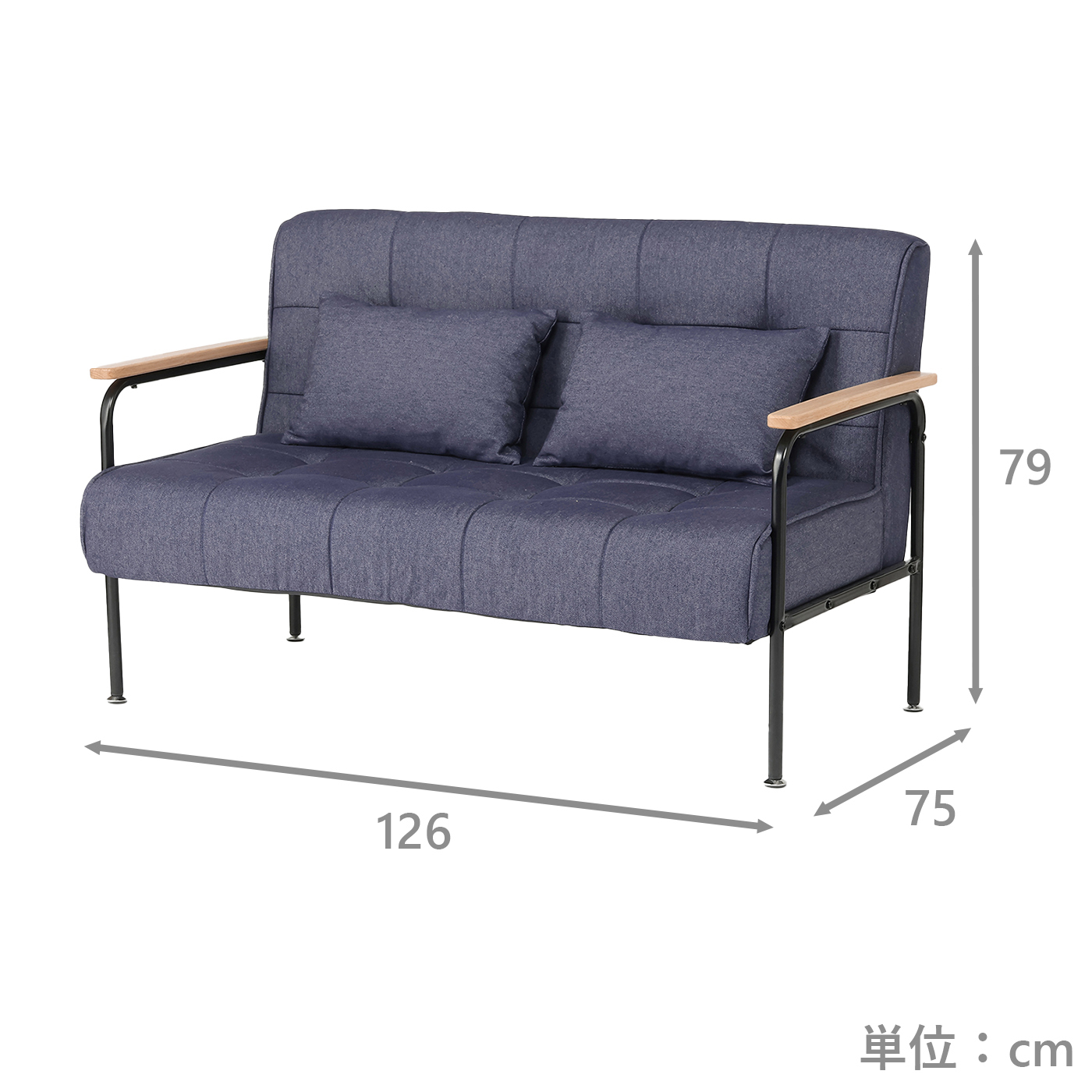 カジュアルソファ NFロマーノ2P BL | TWO-ONE STYLEネット