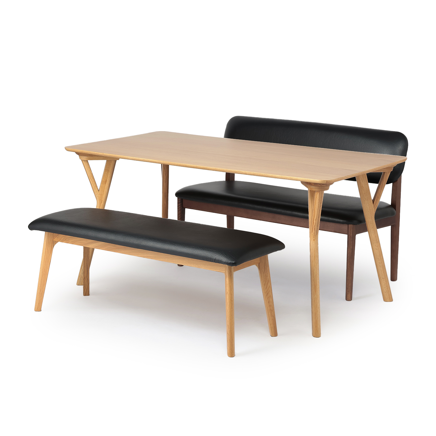 ダイニングベンチ　キャストNA　BK(PVC)