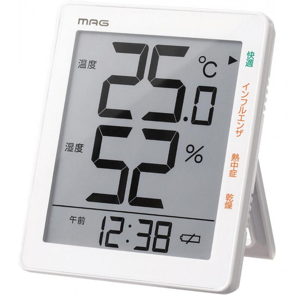 【置掛兼用】　デジタル温度湿度計　TH-105　WH