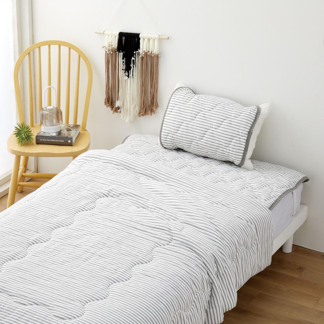 敷パッド　綿ウォッシュライン　CGY　(シングル)