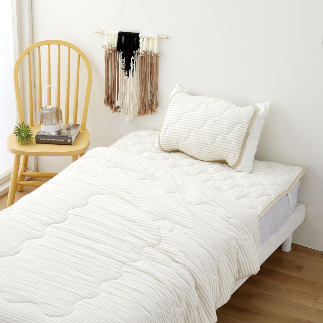 肌ふとん　綿ウォッシュライン　BE　(シングル)