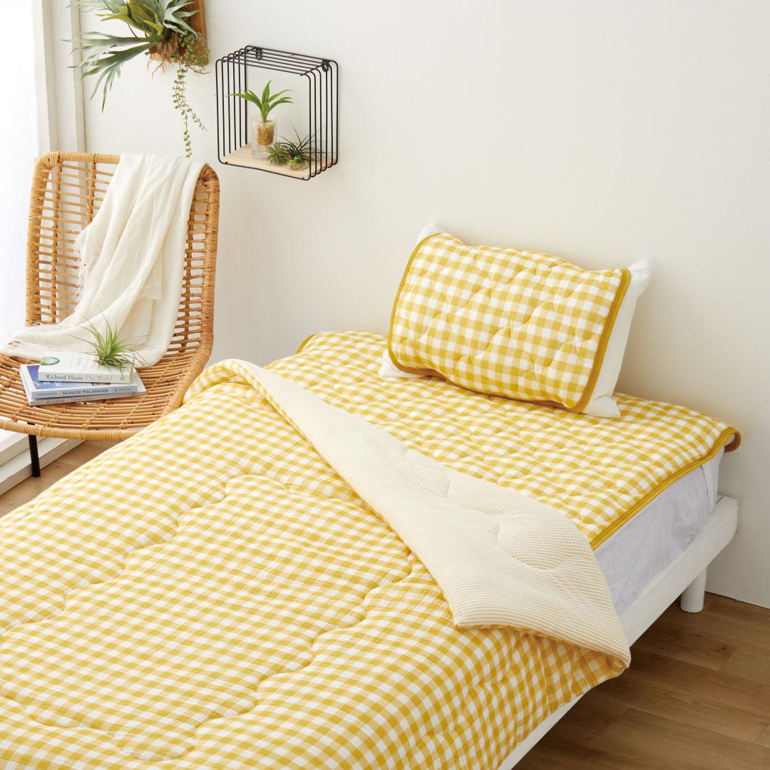 敷パッド　綿水洗い2重ガーゼ　YE　(ダブル)