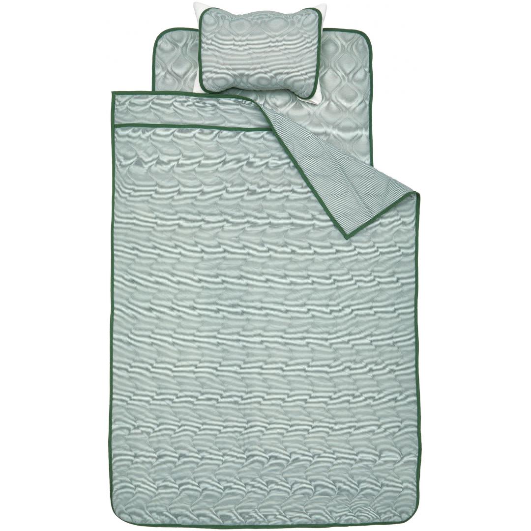 肌ふとん　ボーダーワッフル　GR　(シングル)