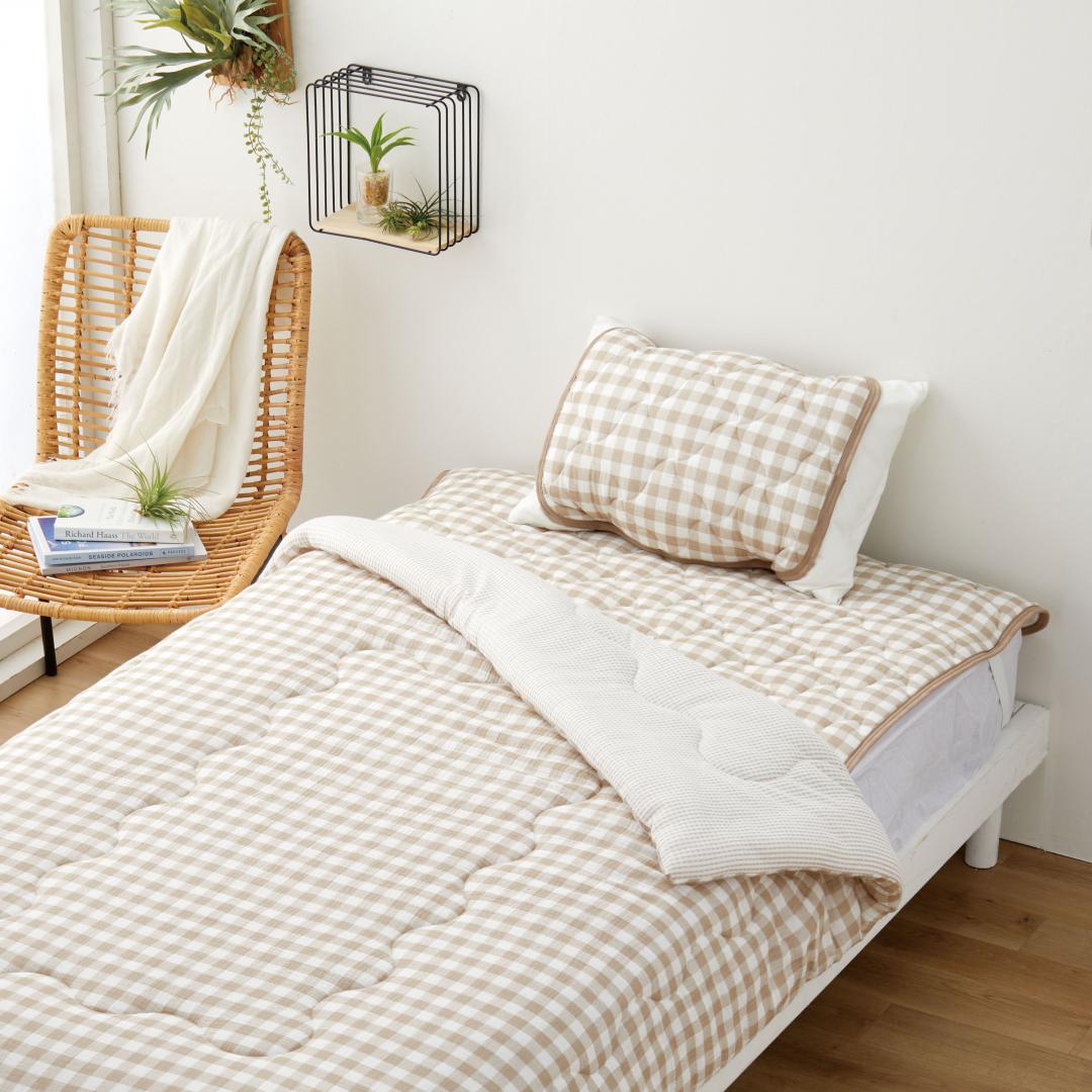 敷パッド　綿水洗い2重ガーゼ　BE　(ダブル)