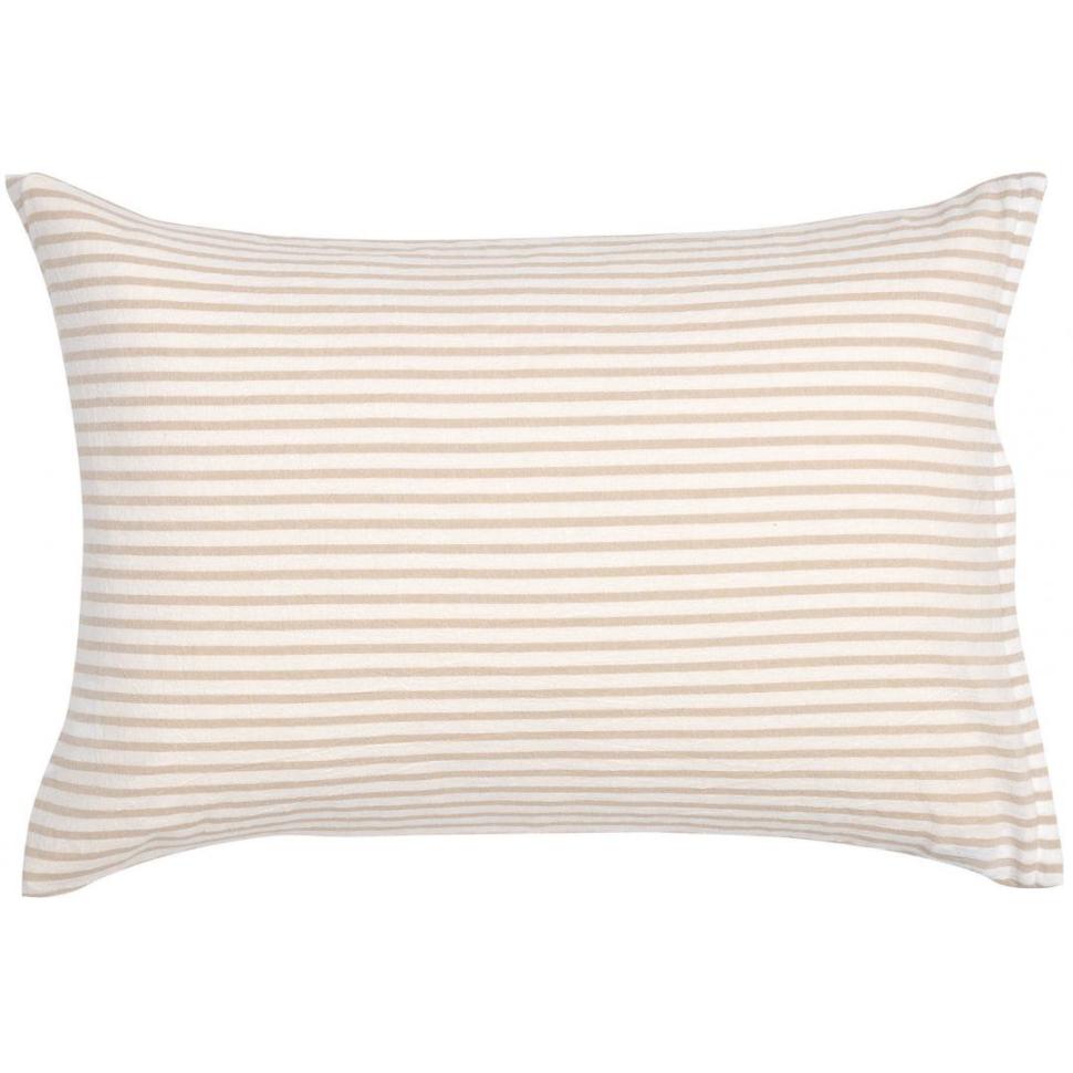 枕カバー　綿ウォッシュライン　BE　(43×63)