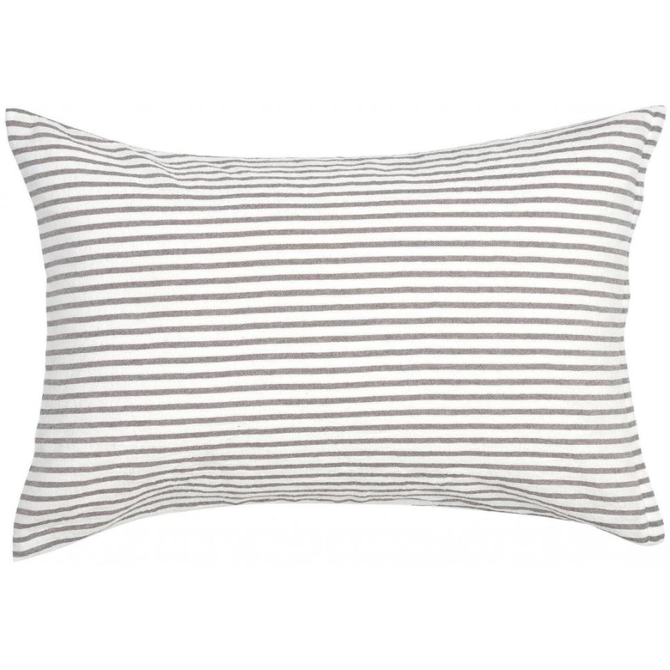 枕カバー　綿ウォッシュライン　CGY　(43×63)