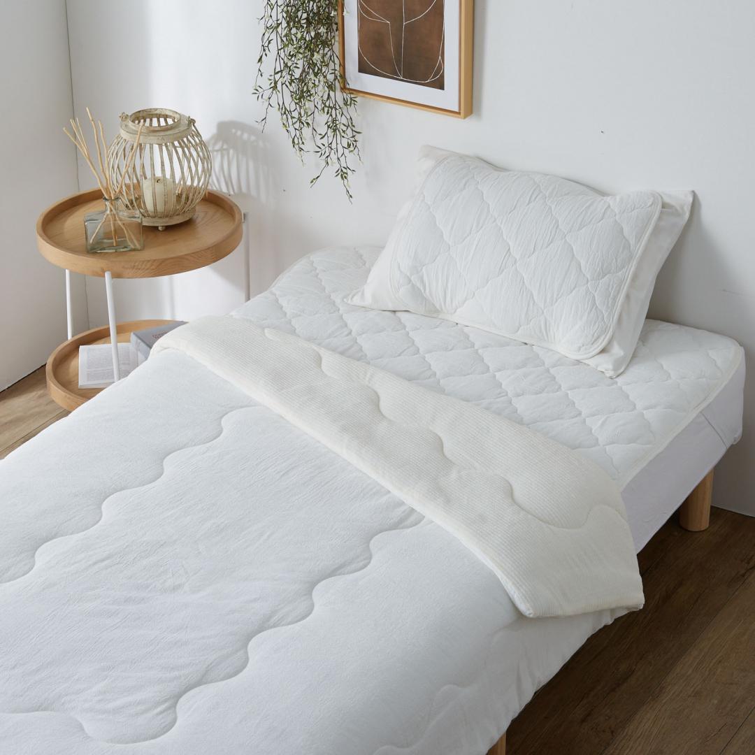 先染　麻敷きパッド　フレンチリネン　ラミーわた　ウォッシャブル　シングル　日本製 先染 麻敷きパッド フレンチリネン ラミーわた ウォッシャブル