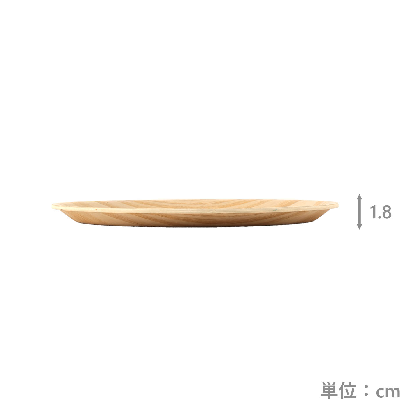 ノンスリップ木製トレイ　ラウンド27㎝　NA