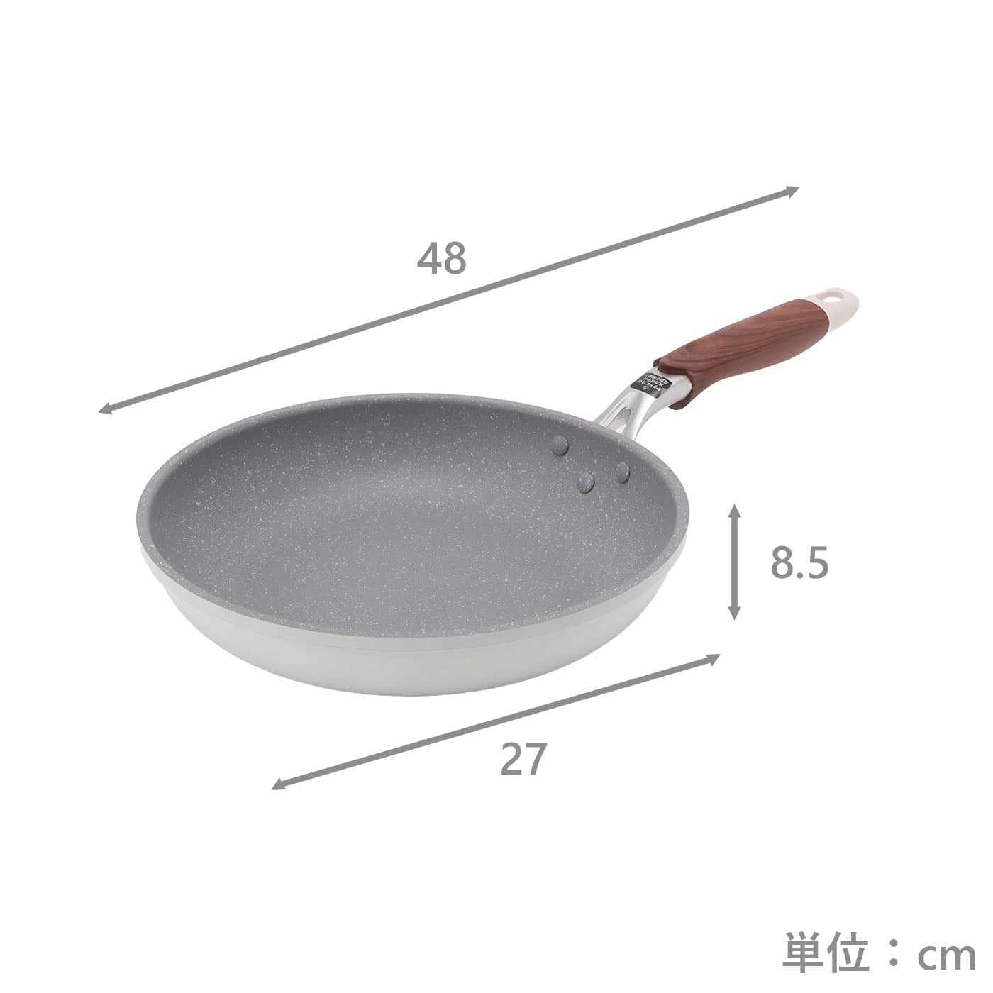【IH】マーブルコートフライパン26cm　ホワイト