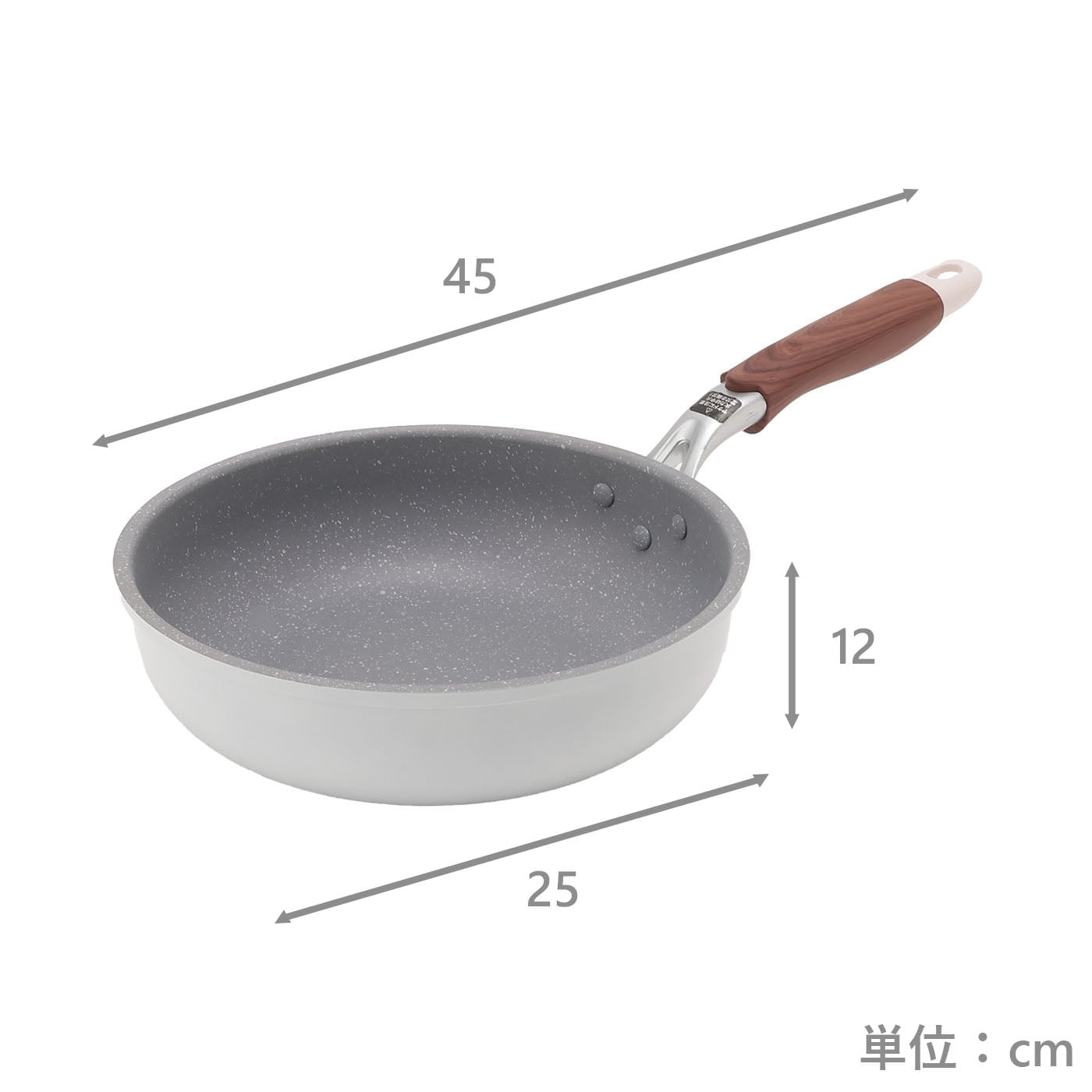 【IH】マーブルコート深型フライパン24cm　ホワイト