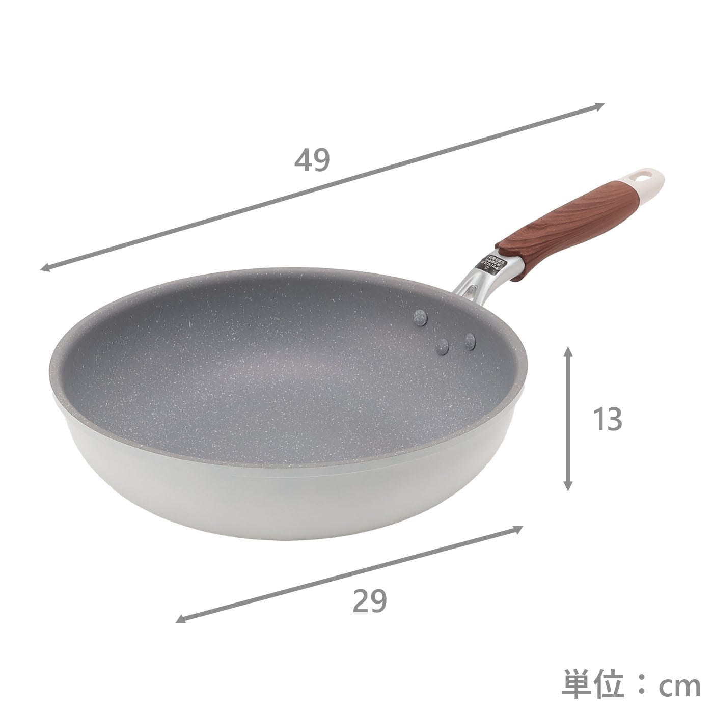 【IH】マーブルコート深型フライパン28cm　ホワイト