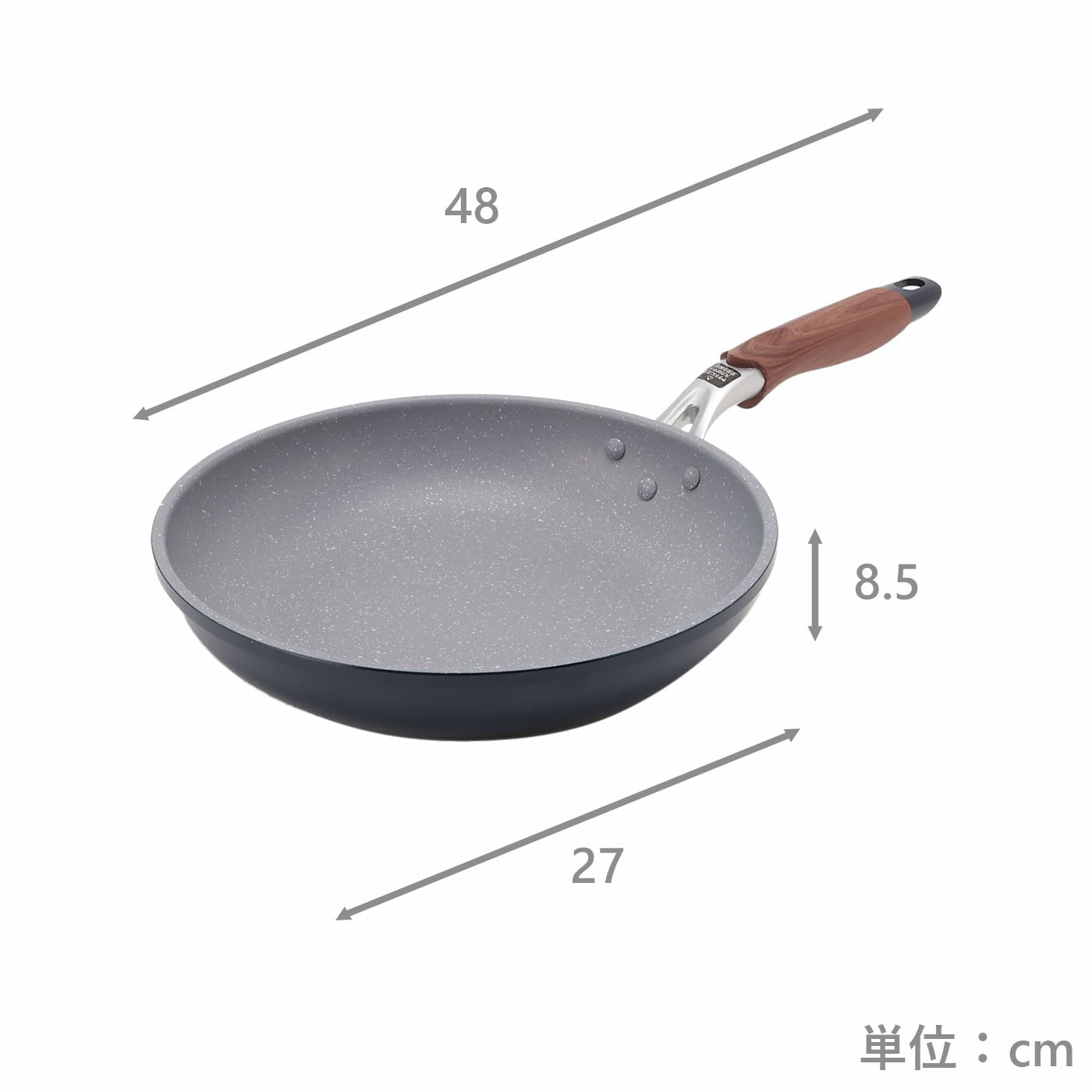 【IH】マーブルコートフライパン26cm　ネイビー