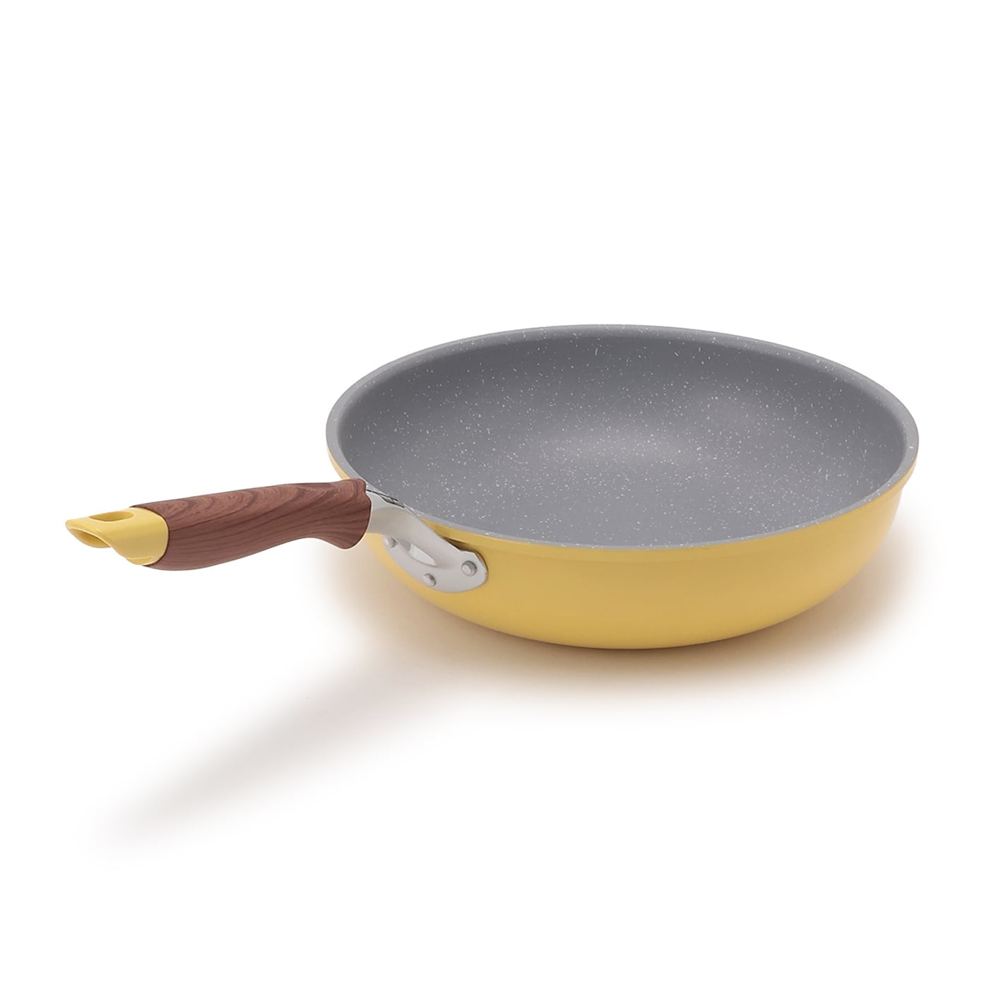 【IH】マーブルコート深型フライパン28cm　イエロー