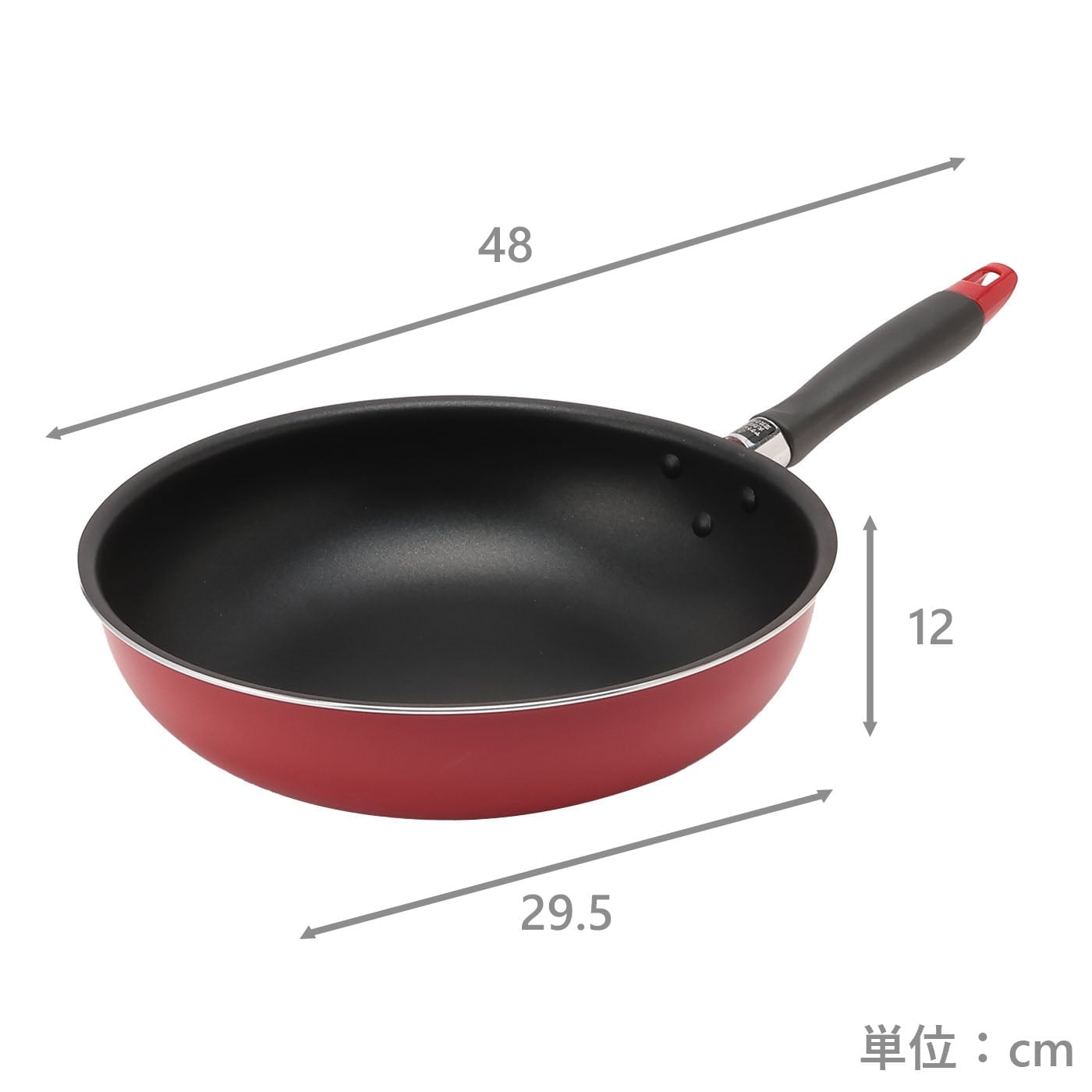 ガス火】フッ素コート深型フライパン28cm レッド | TWO-ONE STYLEネット
