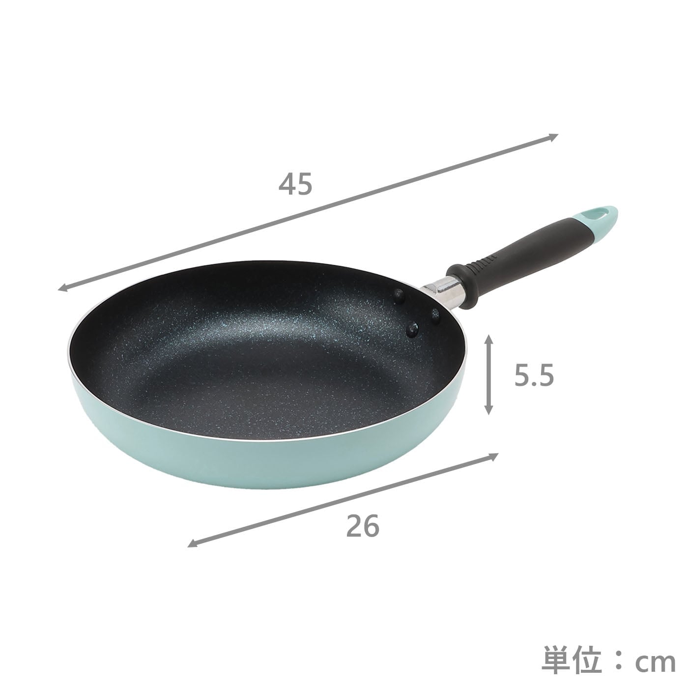 【ガス火】マーブルコートフライパン26cm　ブルー