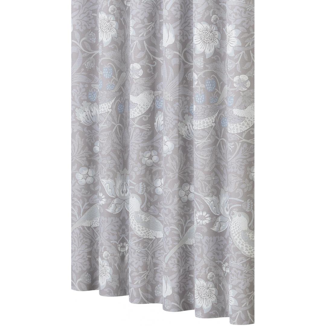 厚地カーテン　いちご泥棒　100×200　2枚組　GY