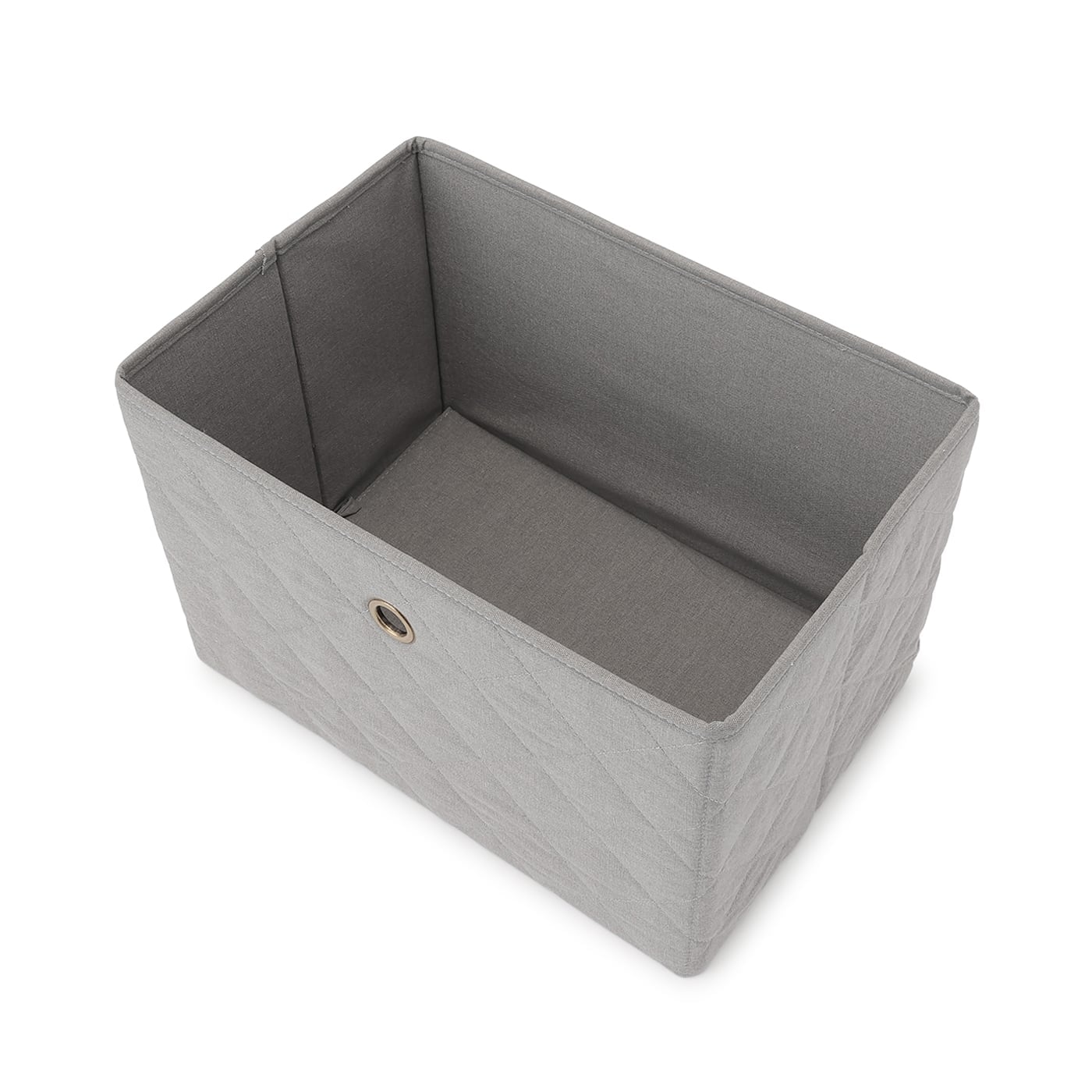 折り畳み収納BOX　ワイド深型キルテッド　GY
