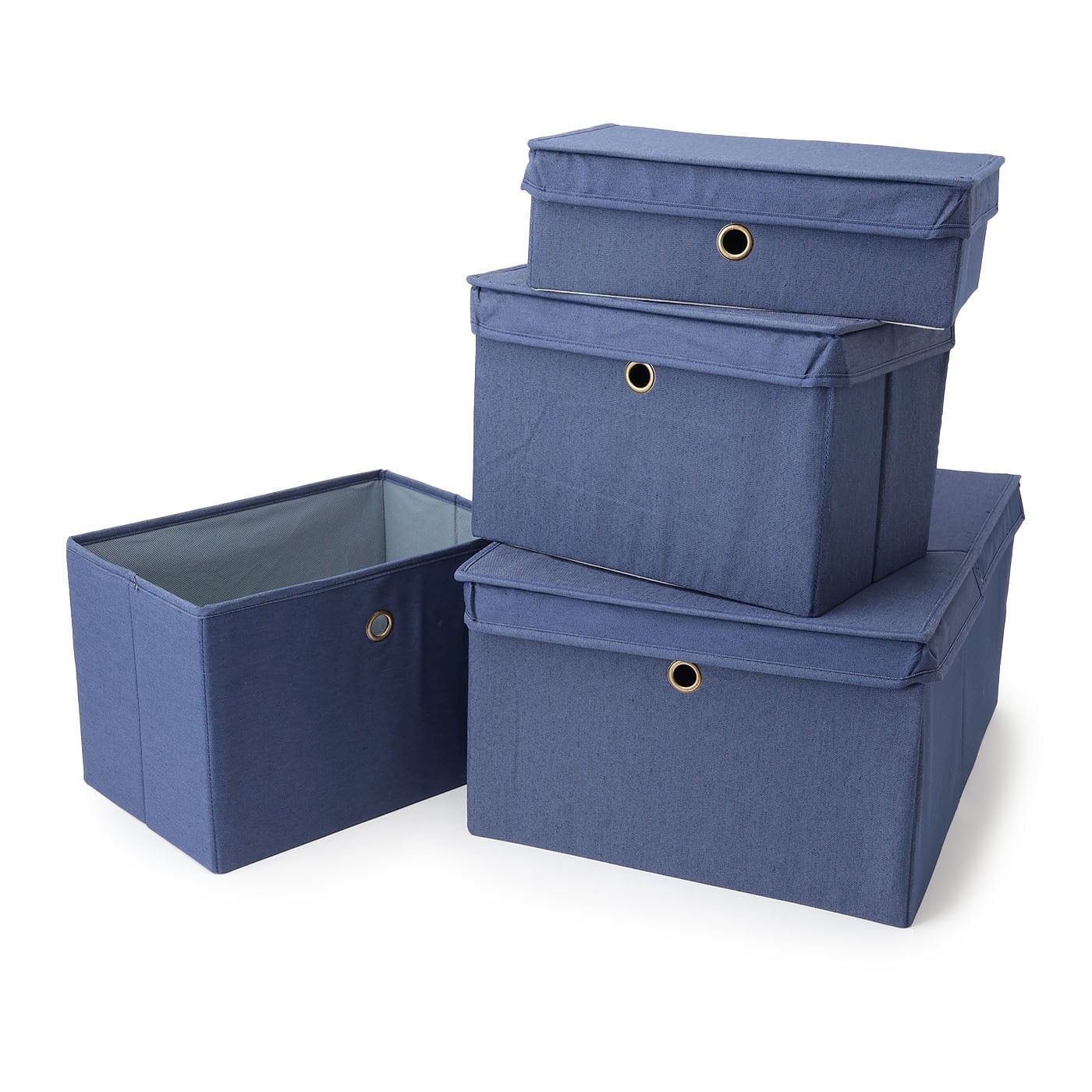折り畳み収納BOX　ワイド深型ジーン　BL