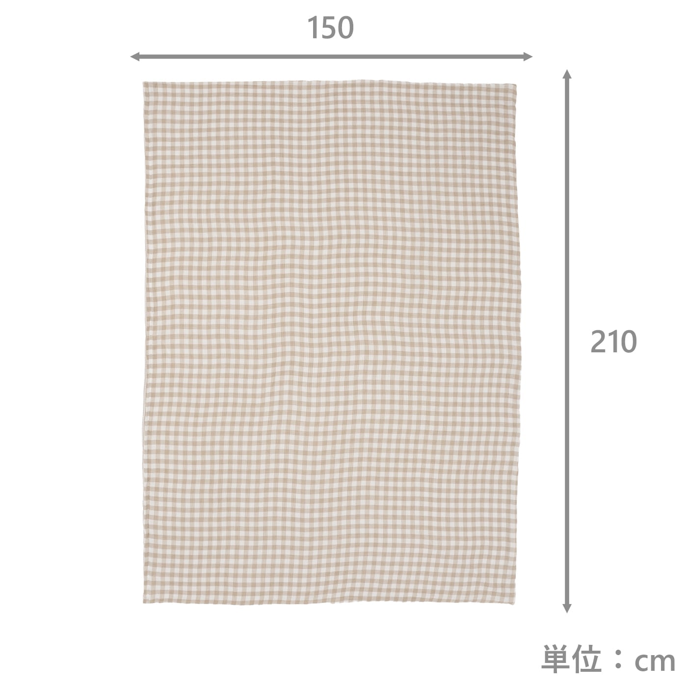 掛ふとんカバー　綿水洗い2重ガーゼ　BE　(シングル)