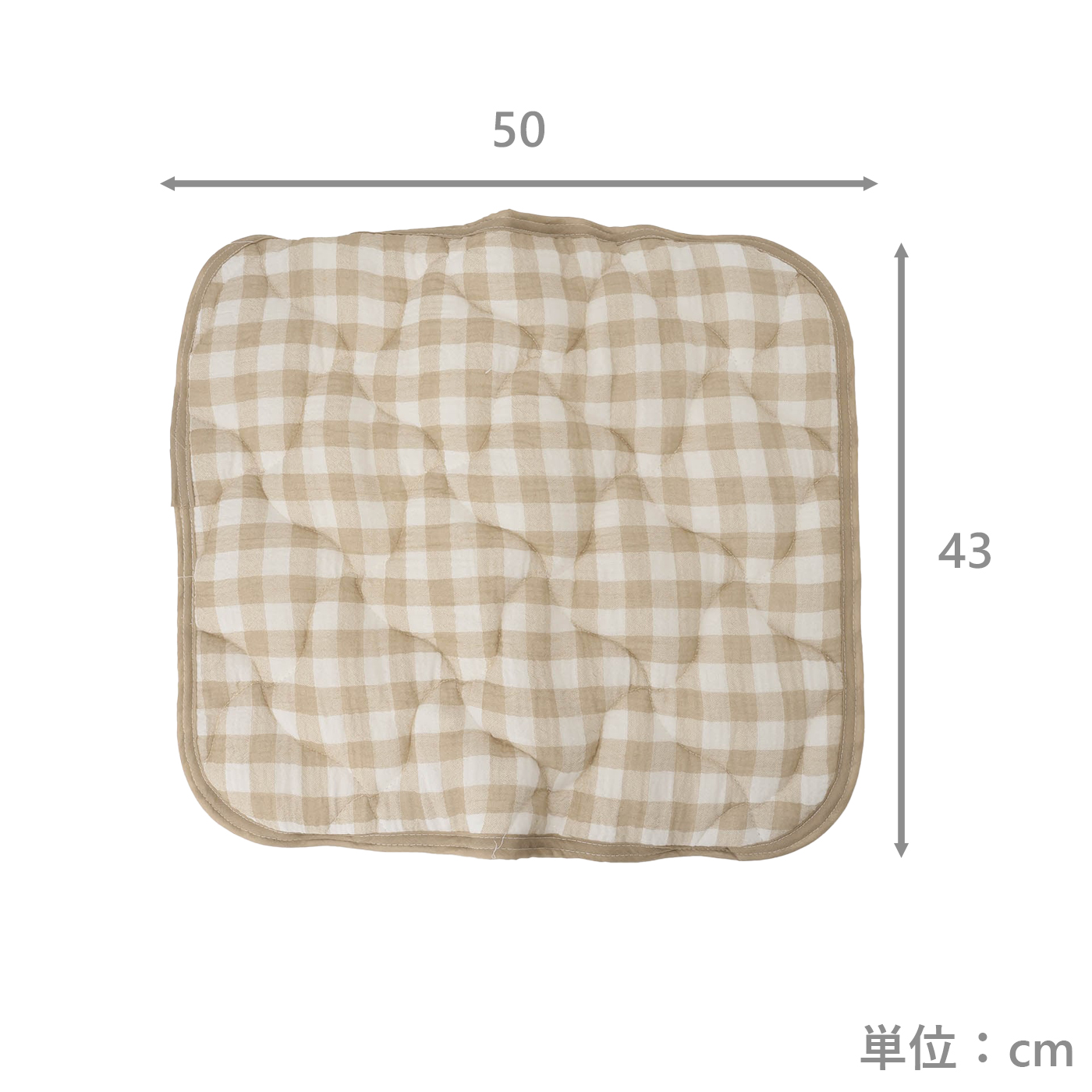 枕パッド　綿水洗い2重ガーゼ　BE　(43×50)