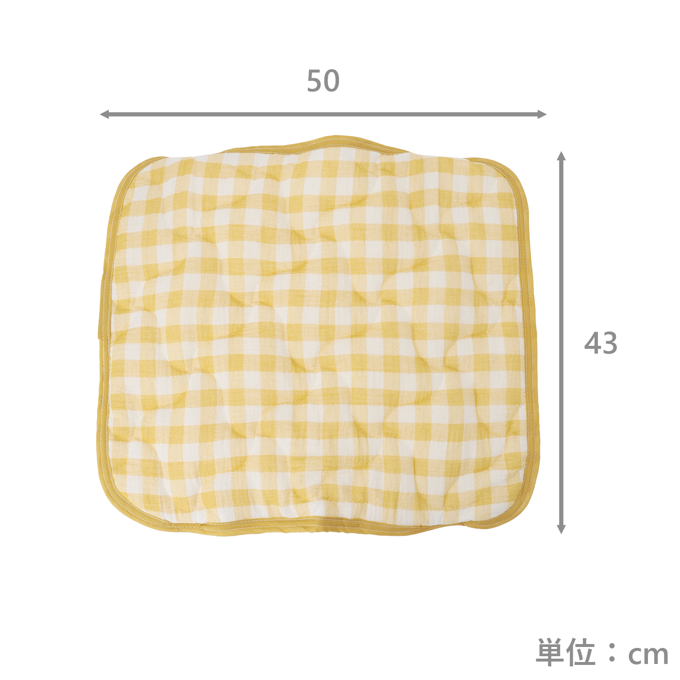 枕パッド　綿水洗い2重ガーゼ　YE　(43×50)