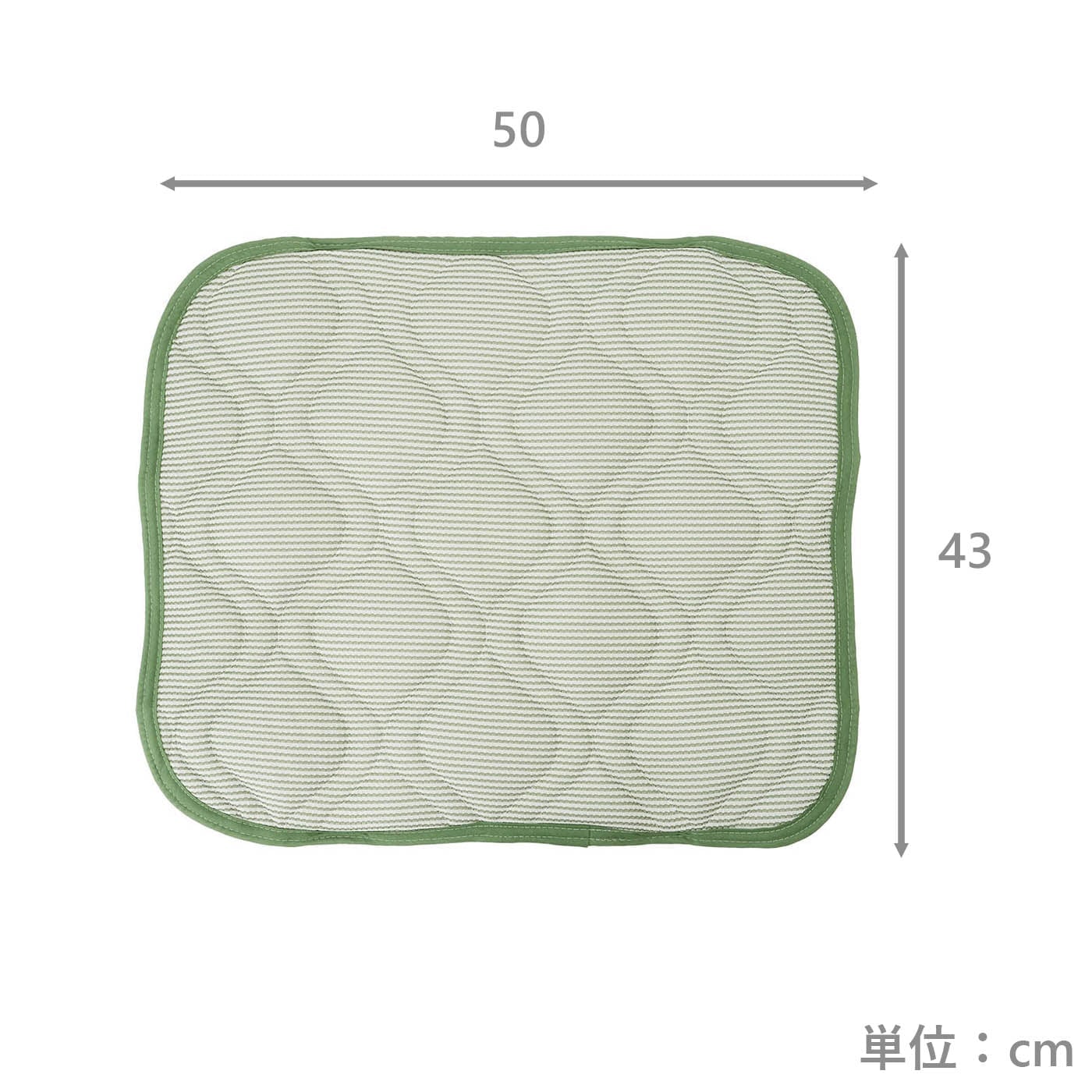 枕パッド　ボーダーワッフル　GR　(43×50)