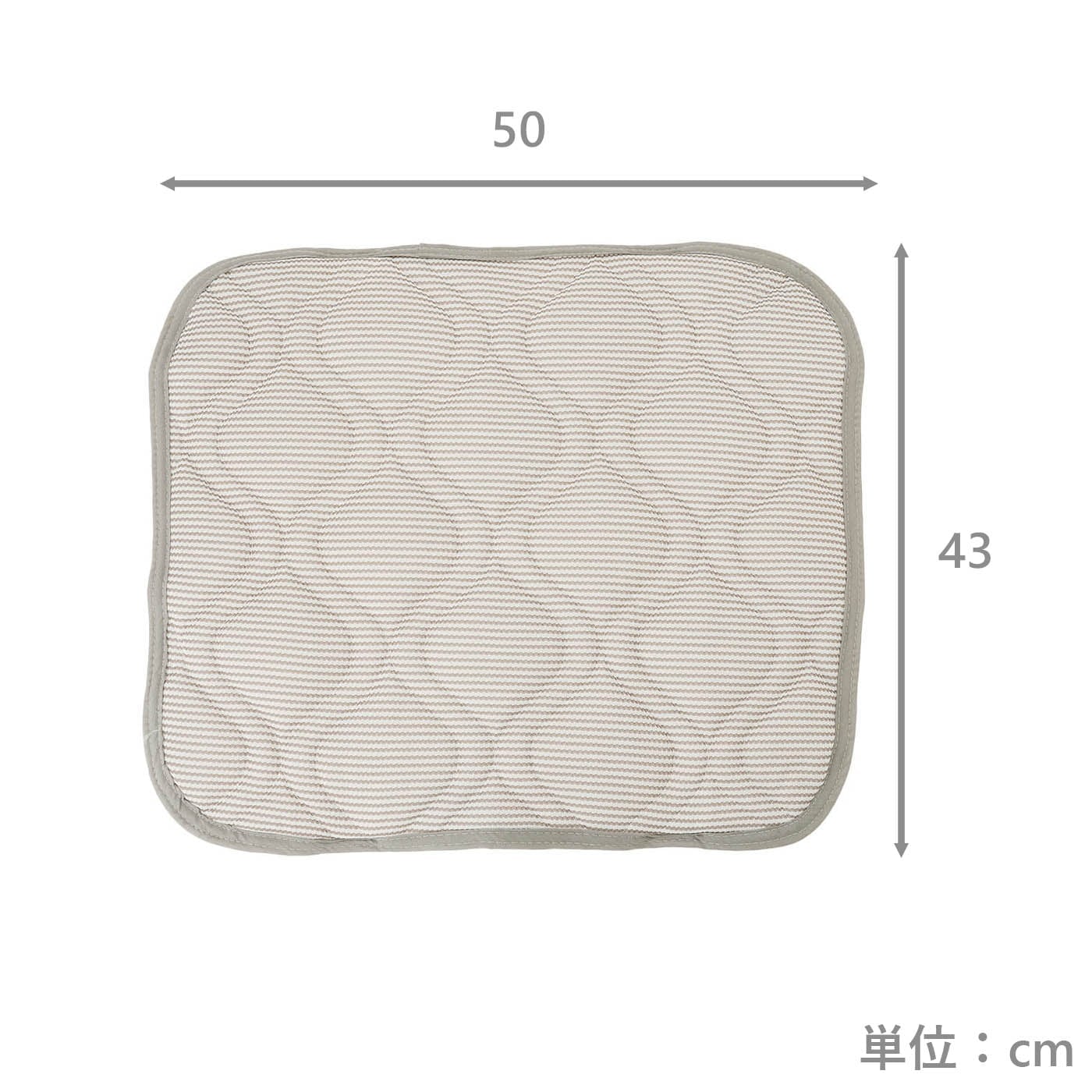 枕パッド　ボーダーワッフル　CGY　(43×50)