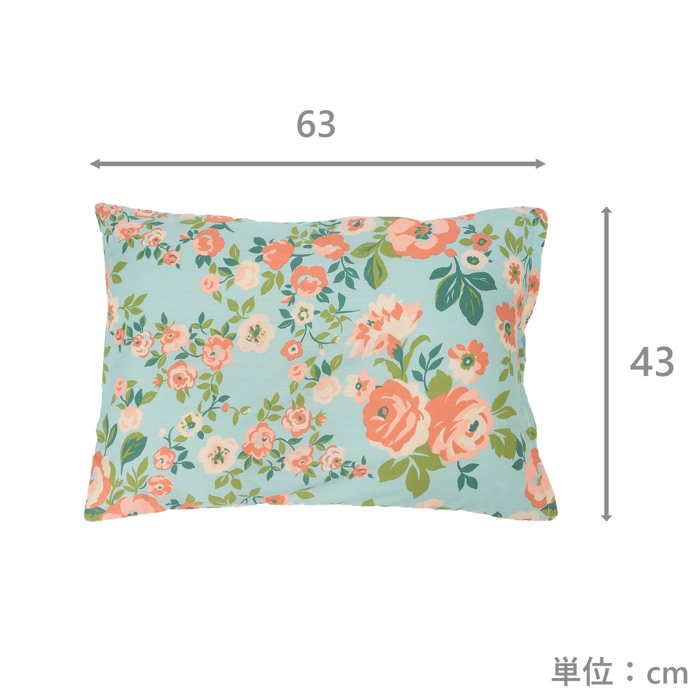 枕カバー　フロール　BL　(43×63)