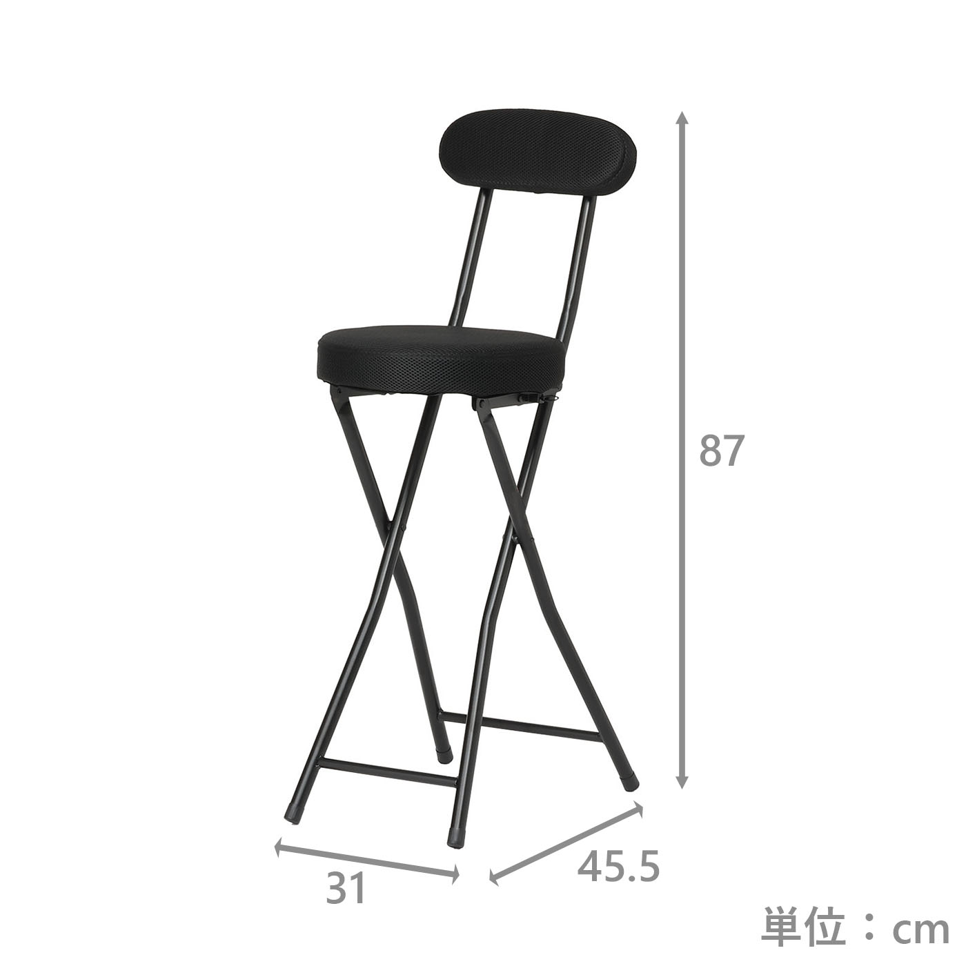 厚座背付きハイ折イス　NSカカオⅡHM