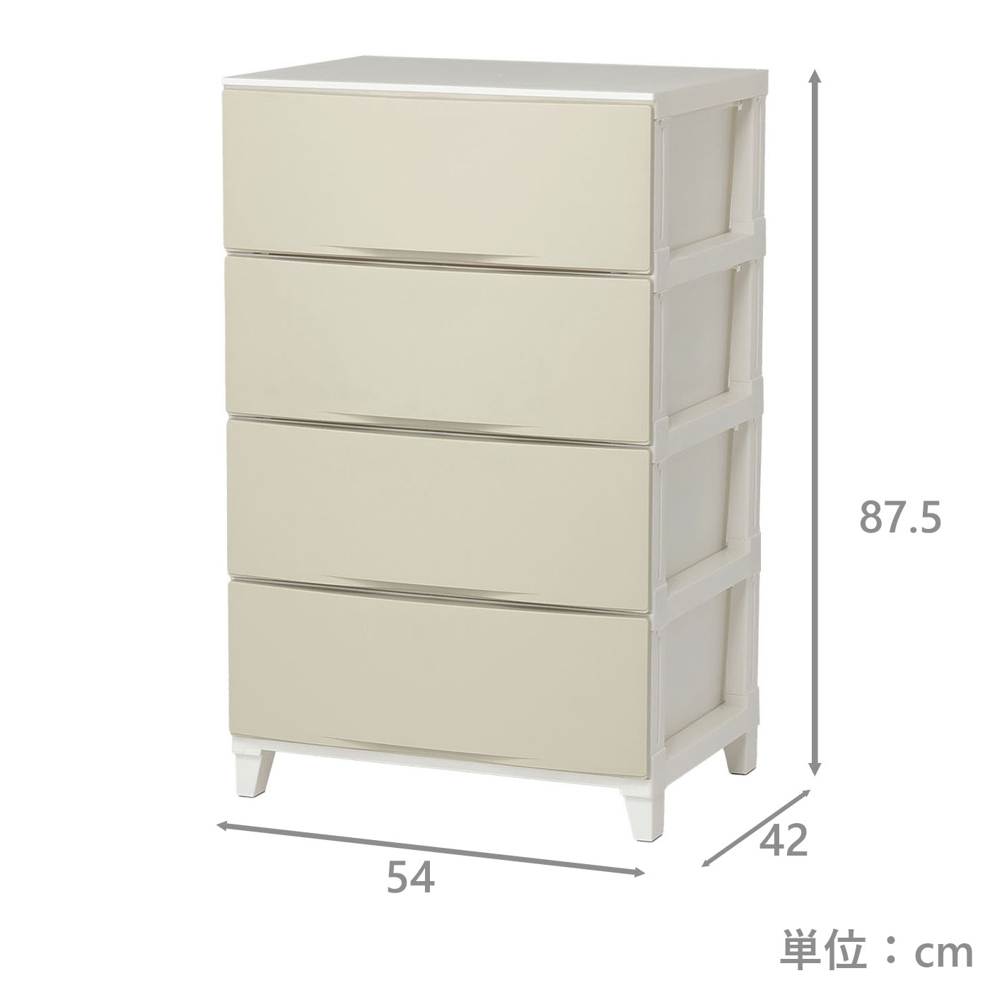 ワイドチェスト　ルームス　W4段　LBE