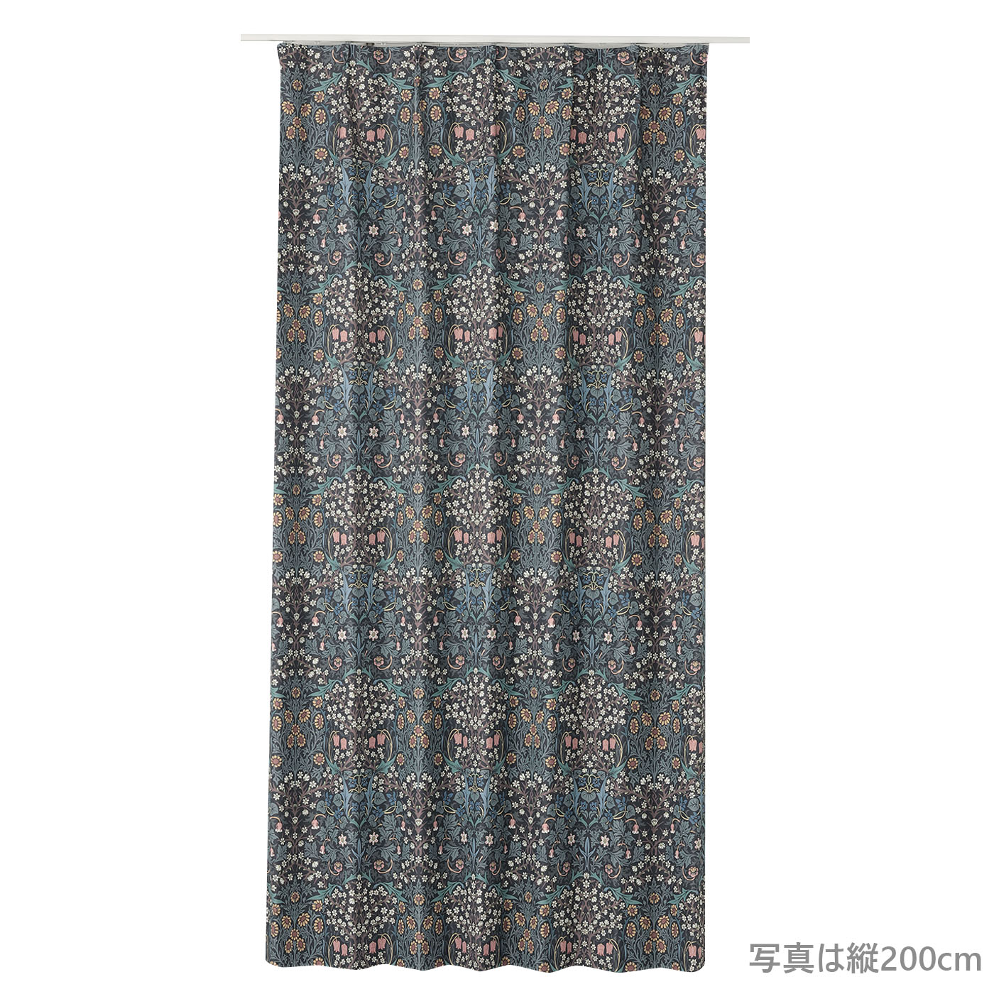 厚地カーテン　ブラックソーン　100×200　2枚組　BK