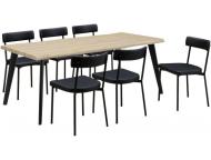 ピノ　低めのダイニングテーブルセット　リペア品 ダイニング7点セット ドミノ180 BR・BKPVC | TWO-ONE STYLEネット