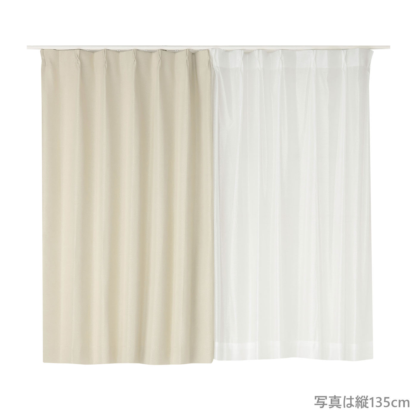 厚地カーテン+レース　アビー　100×135　4枚組　BE