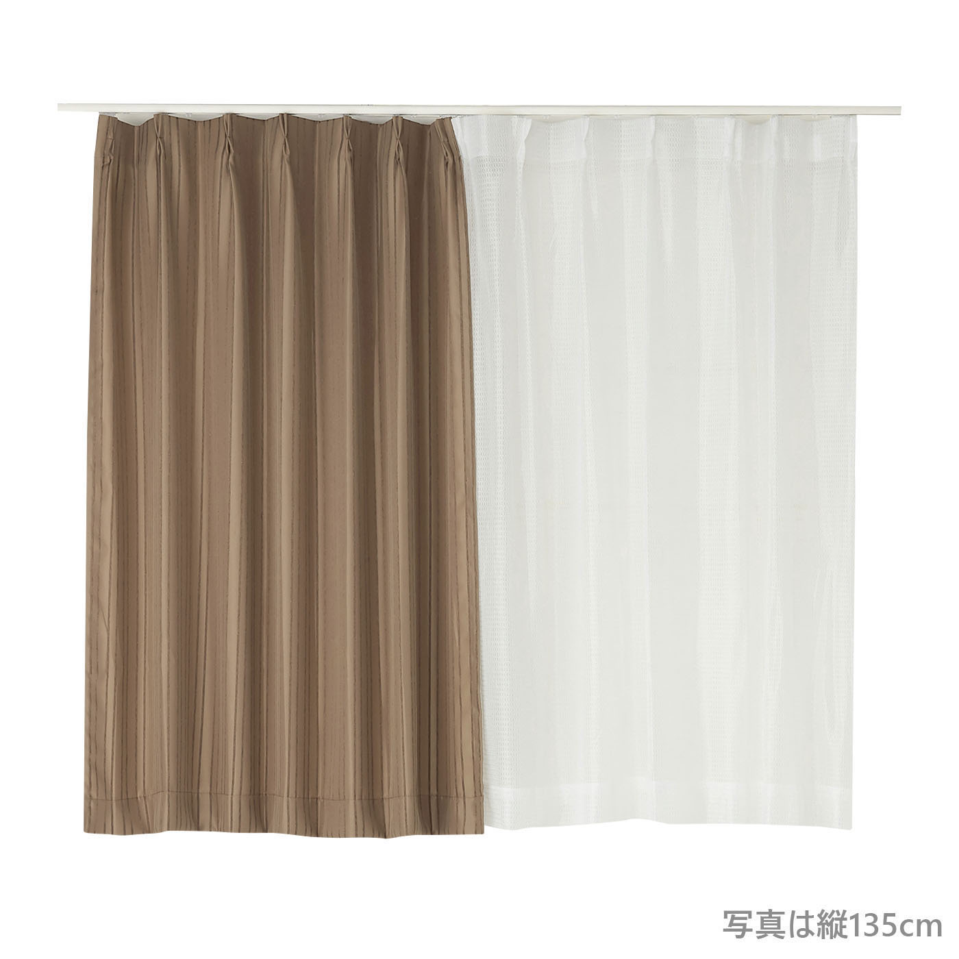 厚地カーテン+レース　レックス　100×135　4枚組　BR