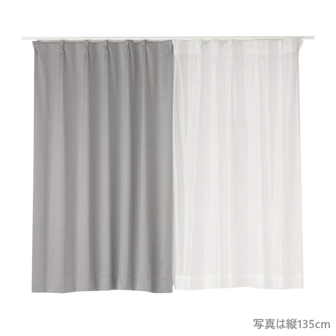厚地カーテン+レース　アルル　100×135　4枚組　GY