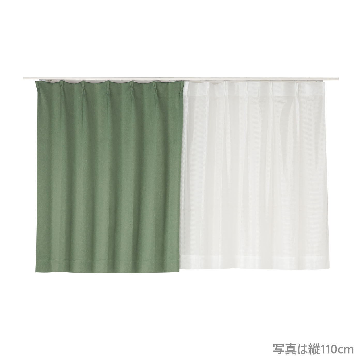 厚地カーテン+レース　アルル　100×110　4枚組　GR